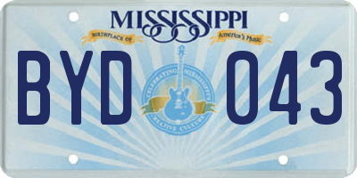 MS license plate BYD043