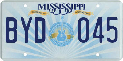 MS license plate BYD045
