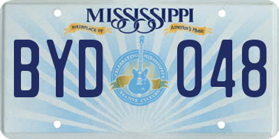 MS license plate BYD048
