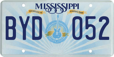 MS license plate BYD052
