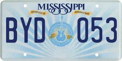 MS license plate BYD053
