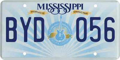 MS license plate BYD056