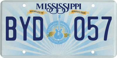 MS license plate BYD057