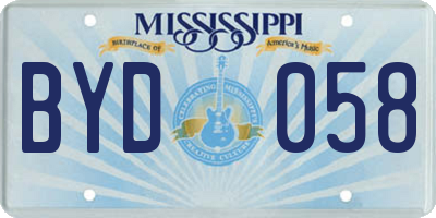 MS license plate BYD058