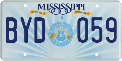MS license plate BYD059