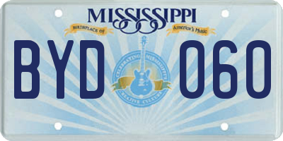 MS license plate BYD060