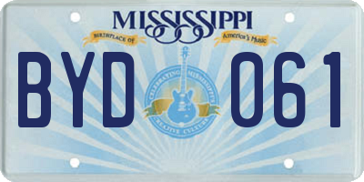 MS license plate BYD061