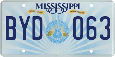 MS license plate BYD063