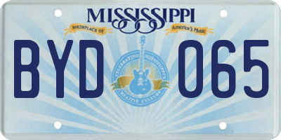 MS license plate BYD065