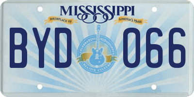 MS license plate BYD066