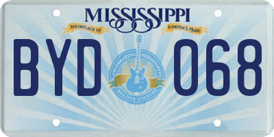 MS license plate BYD068