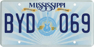 MS license plate BYD069