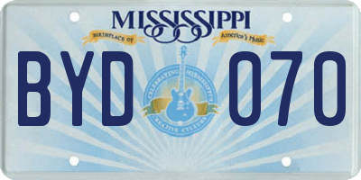MS license plate BYD070