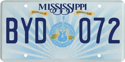 MS license plate BYD072