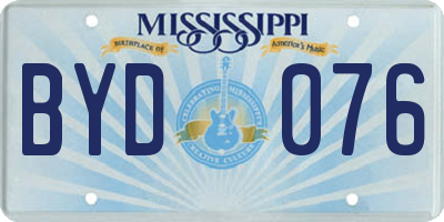 MS license plate BYD076
