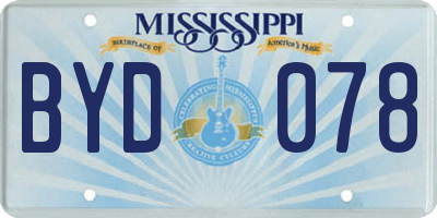 MS license plate BYD078