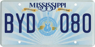 MS license plate BYD080
