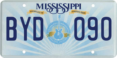 MS license plate BYD090