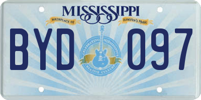 MS license plate BYD097