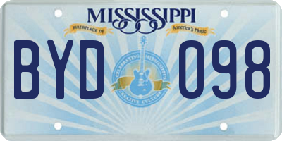 MS license plate BYD098