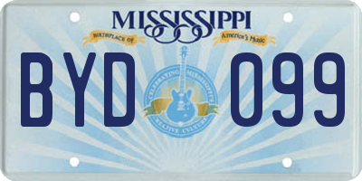 MS license plate BYD099