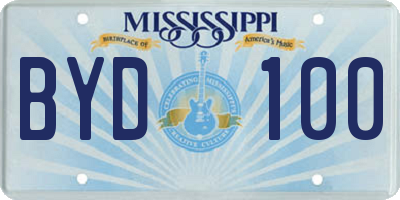 MS license plate BYD100