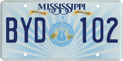 MS license plate BYD102