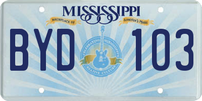 MS license plate BYD103