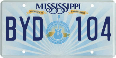 MS license plate BYD104