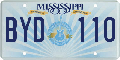MS license plate BYD110