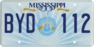 MS license plate BYD112