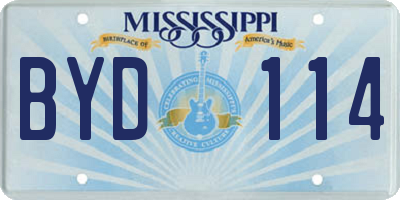MS license plate BYD114