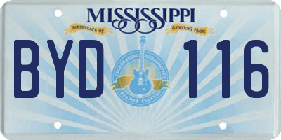 MS license plate BYD116