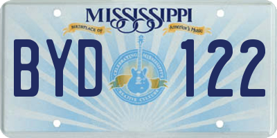 MS license plate BYD122