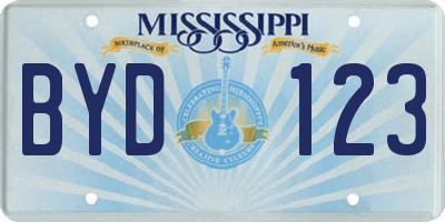 MS license plate BYD123