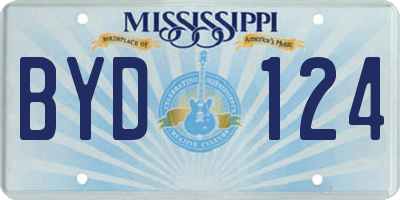 MS license plate BYD124