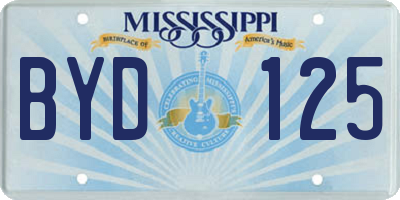 MS license plate BYD125