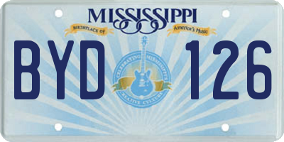 MS license plate BYD126