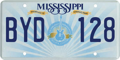 MS license plate BYD128