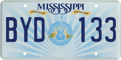 MS license plate BYD133