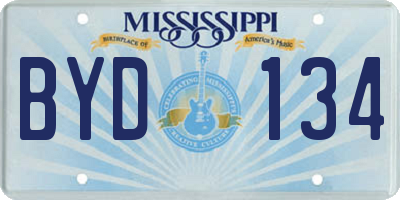 MS license plate BYD134