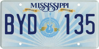 MS license plate BYD135