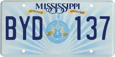 MS license plate BYD137