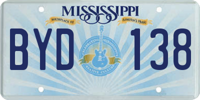 MS license plate BYD138