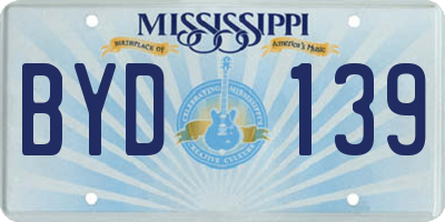 MS license plate BYD139