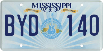 MS license plate BYD140