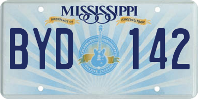 MS license plate BYD142