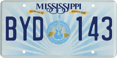 MS license plate BYD143