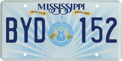 MS license plate BYD152