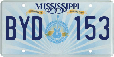 MS license plate BYD153